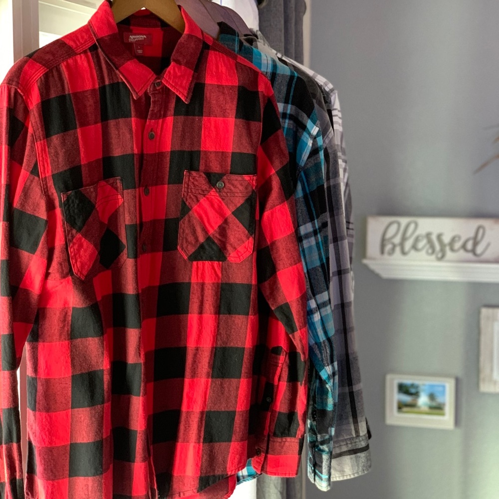 Red and black flannel button up